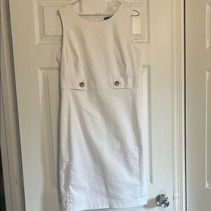Elegant White Sleeveless Ann Taylor Dress